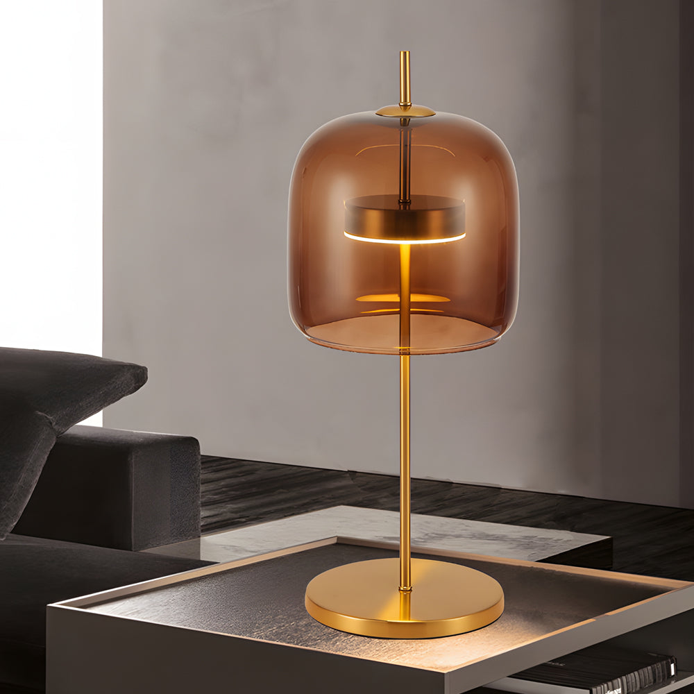 Lumière Luxe - Lampe De Table En Verre Fumé Pour Une Chambre Chaleureuse