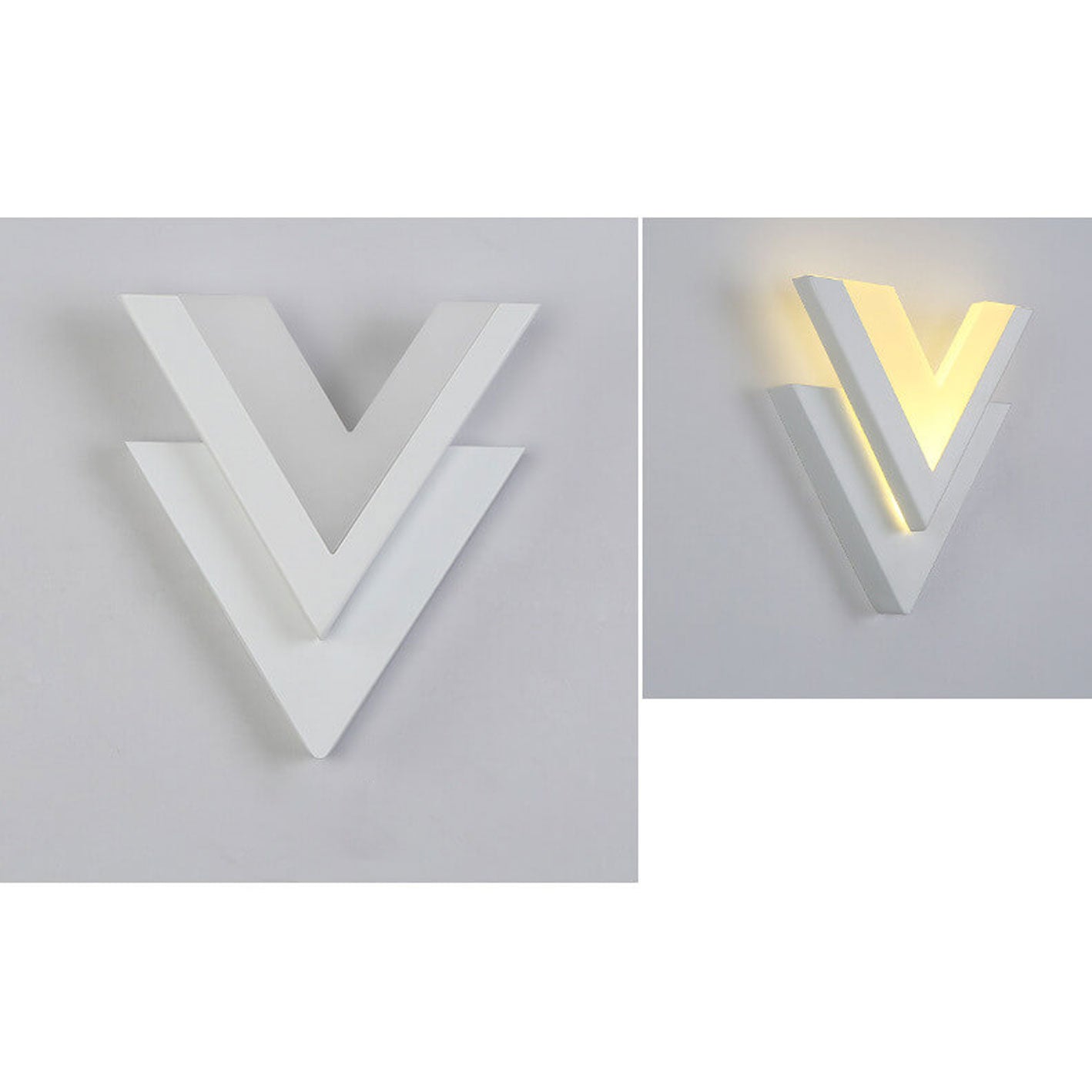 LumiLED - Applique Murale LED Minimaliste et Créative en Forme de V.