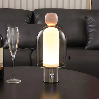 Facile - Lampe de Table en Verre Transparent Rechargeable