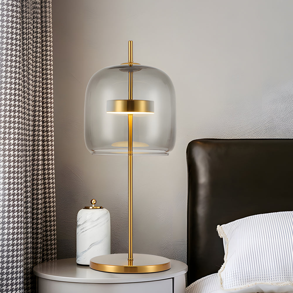 Lumière Luxe - Lampe De Table En Verre Fumé Pour Une Chambre Chaleureuse