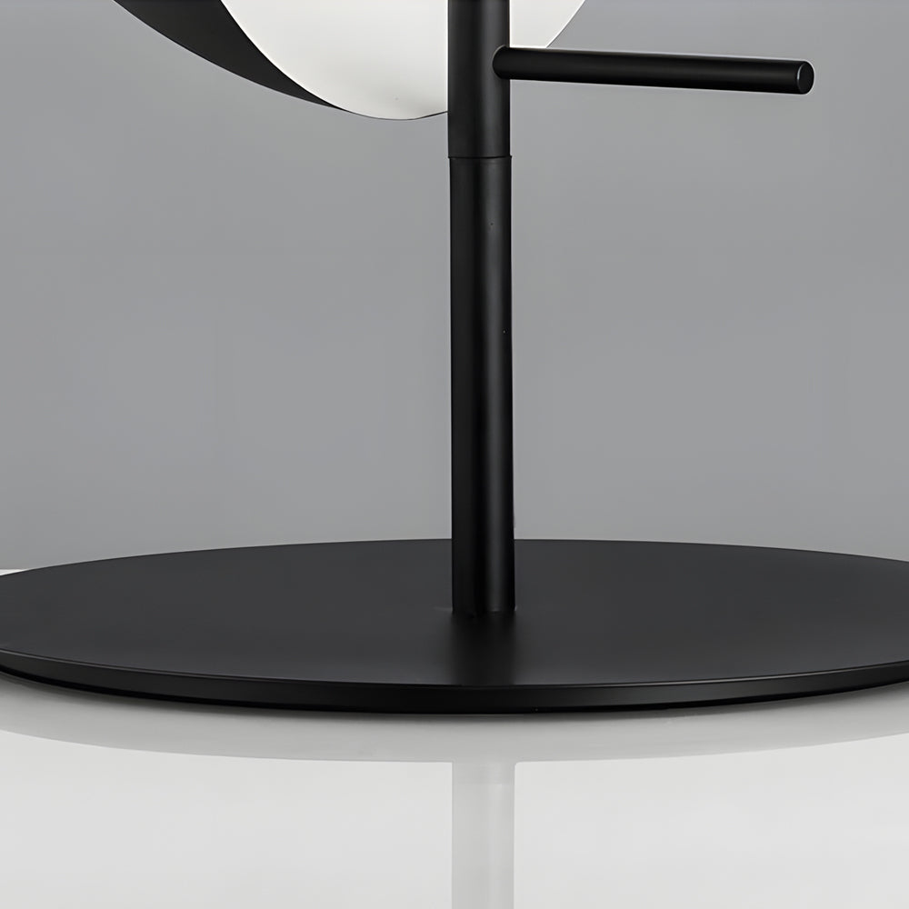 Théia - Lampe de Table avec Demi-Sphère Verticale et Abat-Jour Fumé