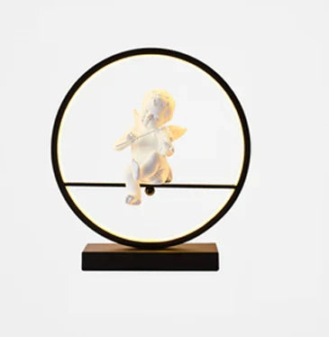 Lueur Gardienne - Lampe De Table Avec Figurine D'Ange