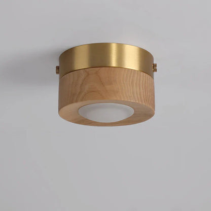 Lueur de Bois - Lampe Plafond en Noyer avec Projecteur LED