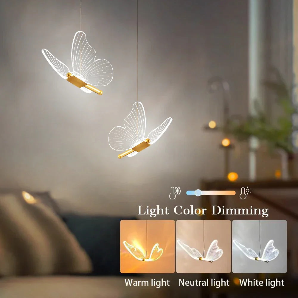 Lueur Papillonnante - Suspension Papillon LED