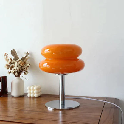 Douce Lueur - Lampe de Table en Verre en Forme de Macaron