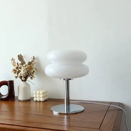 Douce Lueur - Lampe de Table en Verre en Forme de Macaron