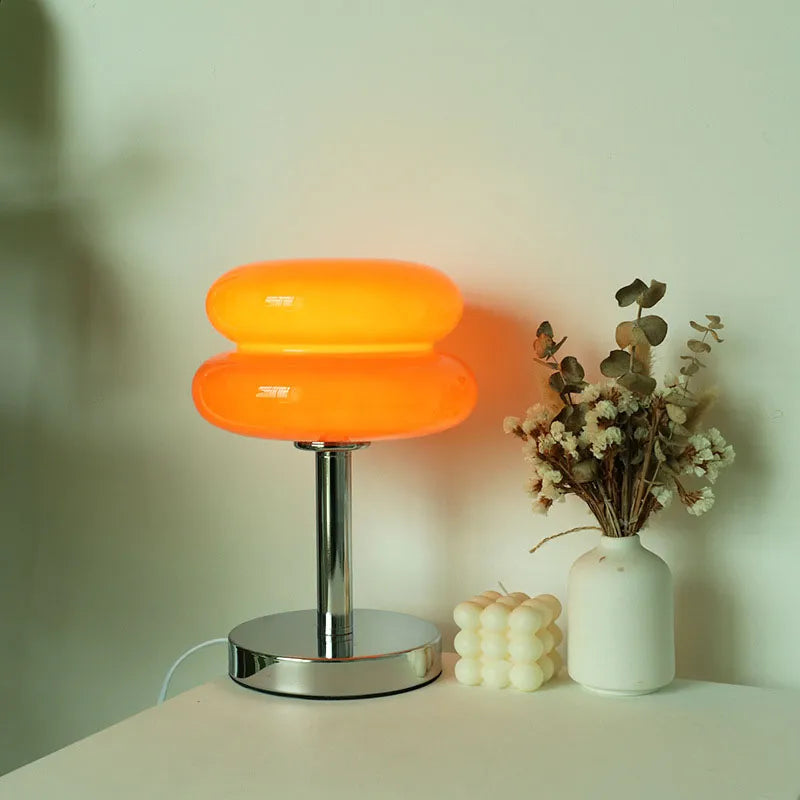 Douce Lueur - Lampe de Table en Verre en Forme de Macaron