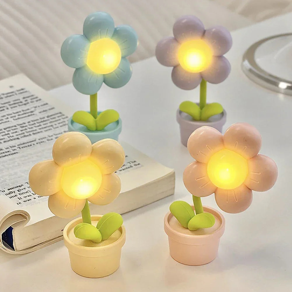 Lueur de Fleur - Petite Lampe de Table en Forme de Fleur