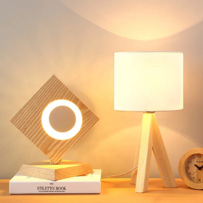 Essence Bois - Lampe de Table Moderne en Bois