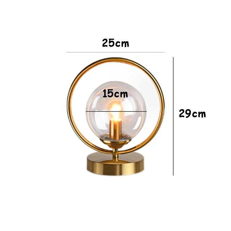 Trésor Lumineux - Lampe de Table avec Boule en Verre