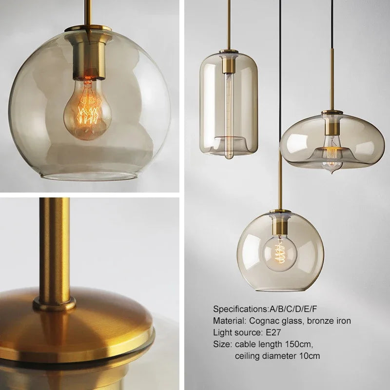 Luxe de Loft - Lampe Suspendue Scandinave en Verre