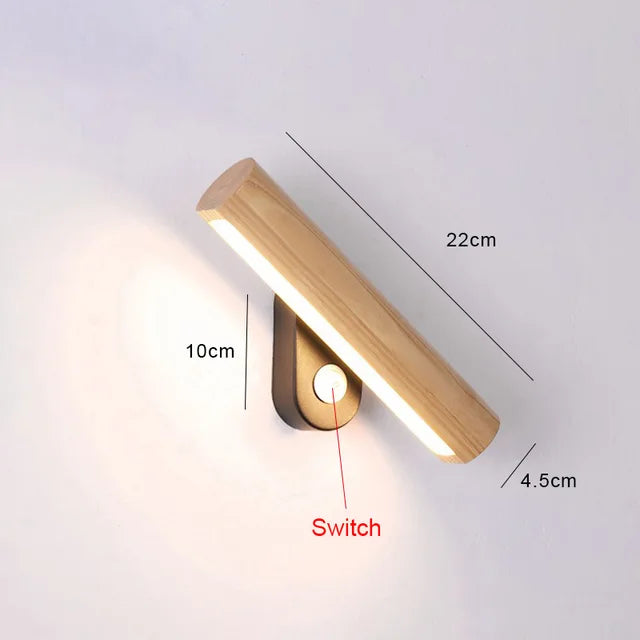 Lueur de bois - Applique Murale LED en Bois pour Chambre à Coucher