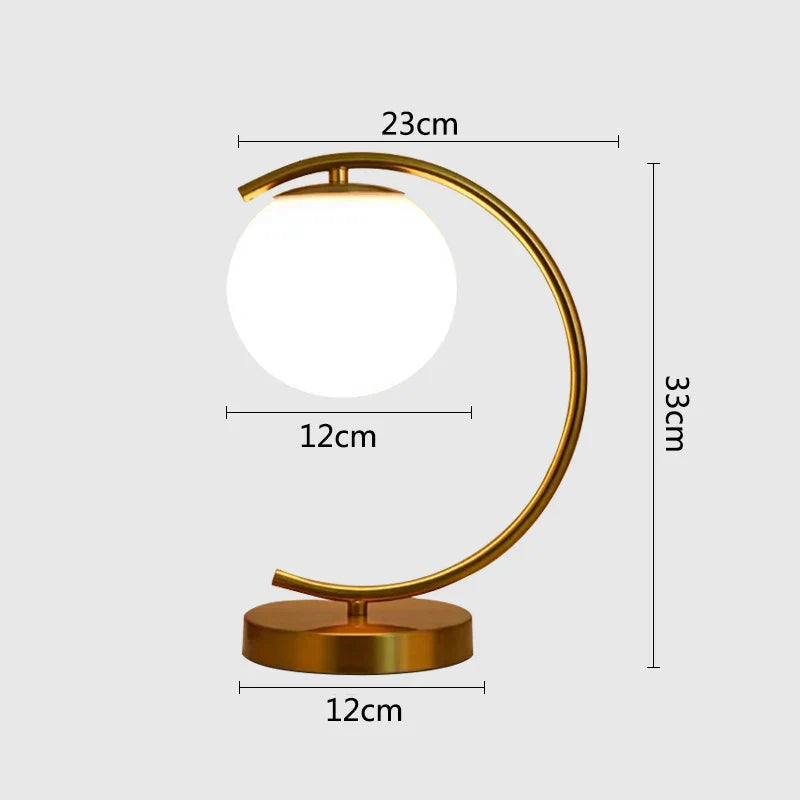 Lumière Sphérique - Lampe De Table Avec Boule En Verre