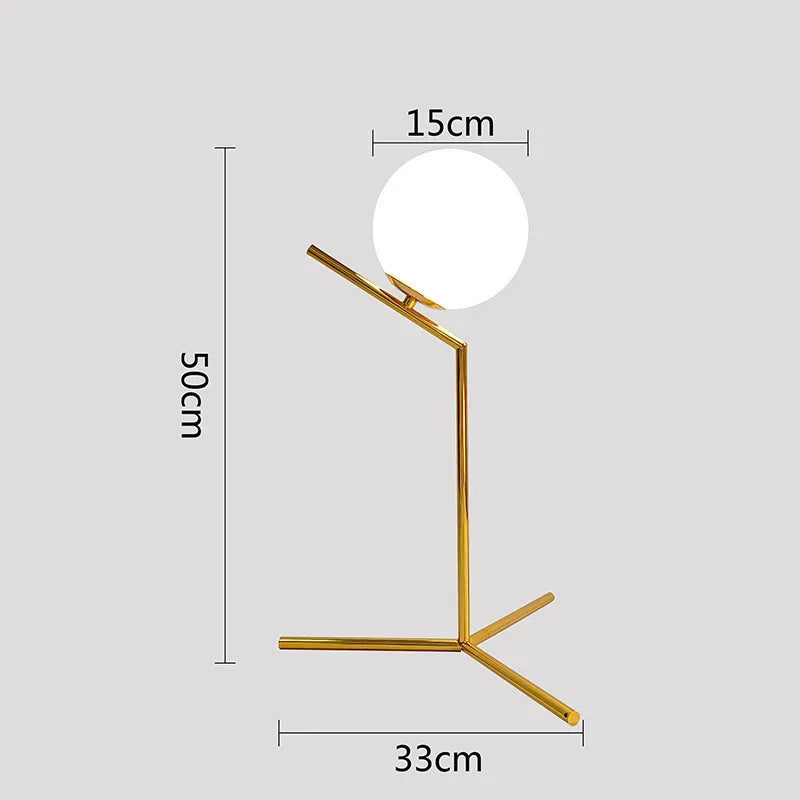 Lumière Sphérique - Lampe De Table Avec Boule En Verre