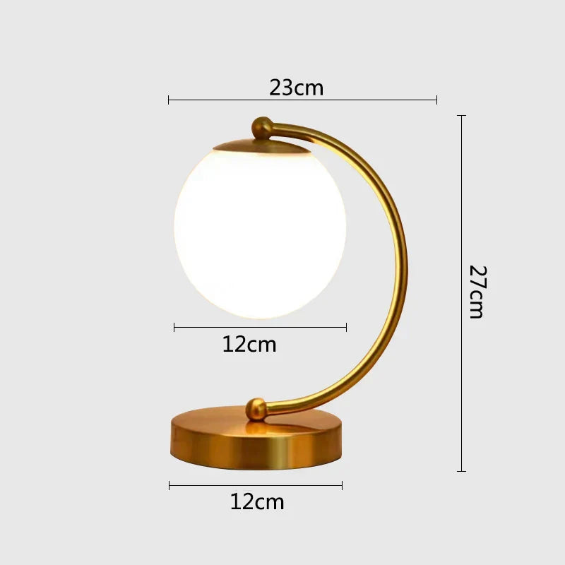 Lumière Sphérique - Lampe De Table Avec Boule En Verre