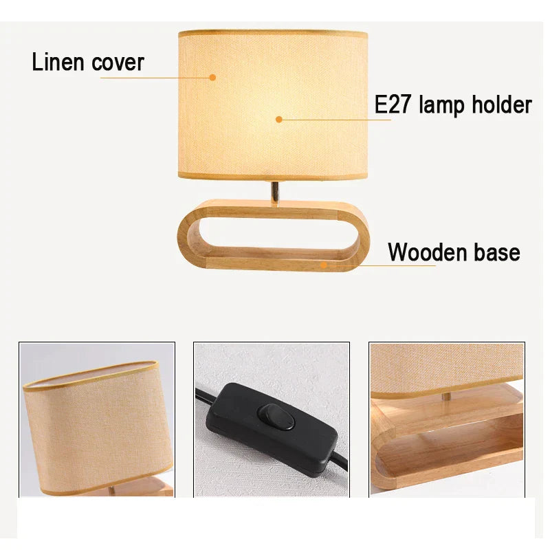 Lumière Nordique - Lampe de Table en Bois Scandinave