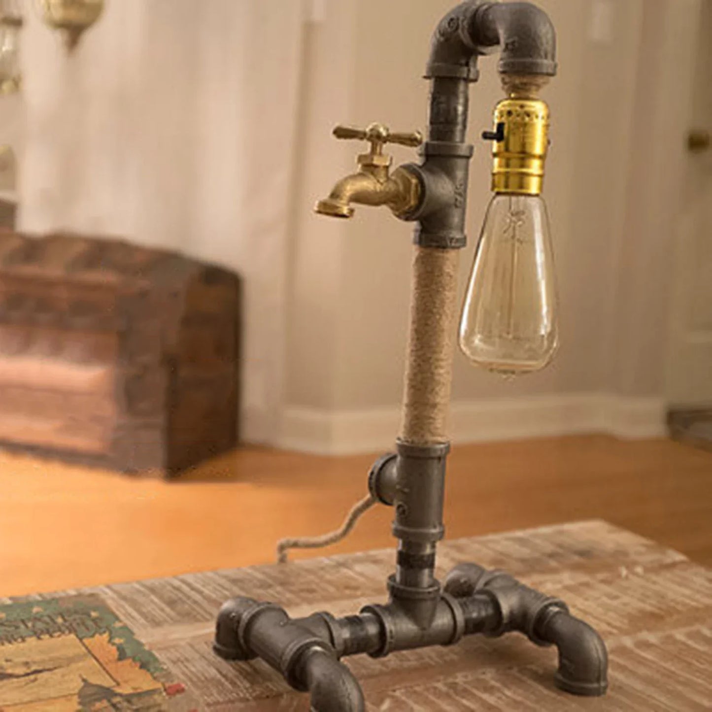 Lueur Mécanique - Lampe de Table Steampunk