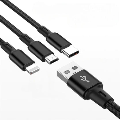 Câble USB 3 - en - 1 pour iPhone et Android - Jubilisto