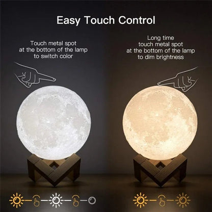 Lueur Sophistiquée - Lampe de Lune Tactile - Jubilisto