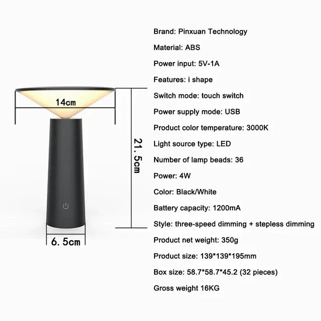 Lueur Télécommandée - Lampe de Table Sans Fil - Jubilisto