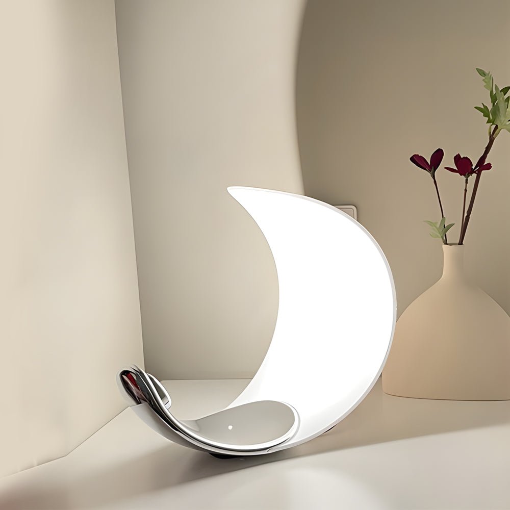 Lumière Lune - Lampe De Table LED En Aluminium En Forme De Lune - Jubilisto