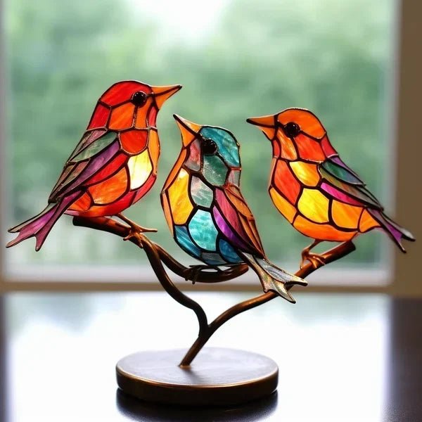 Luxe de Maison - Oiseaux en Verre Coloré pour un Design Intérieur Raffiné - Jubilisto