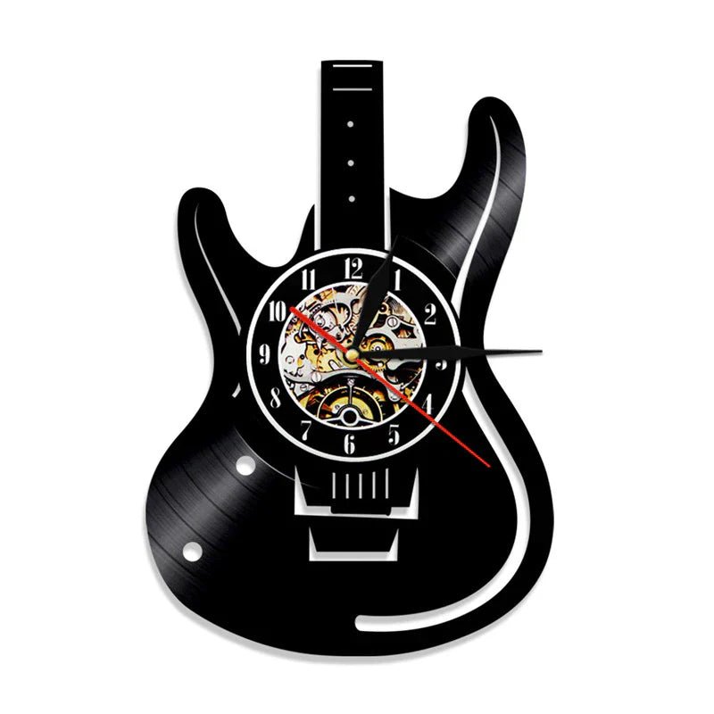 Sonic Mélodie - Horloge Murale en Vinyle Guitare - Jubilisto