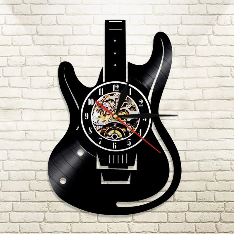 Sonic Mélodie - Horloge Murale en Vinyle Guitare - Jubilisto