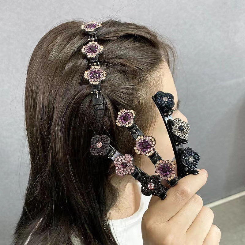 Pince à cheveux avec fleur en cristal (8 pièces)